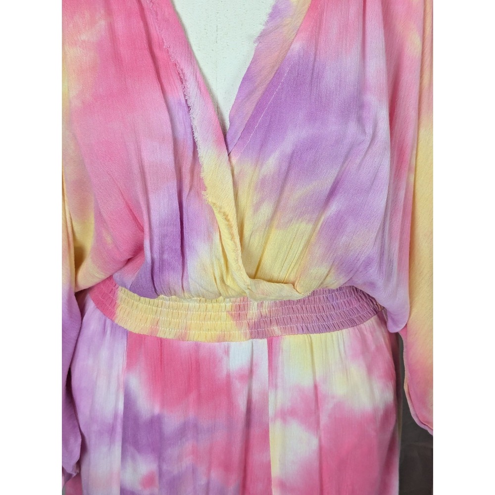 Vici Tequila Sunset Tie Dye Cold Shoulder Maxi Dress Beach Coastal Resort S - Picture 7 of 15